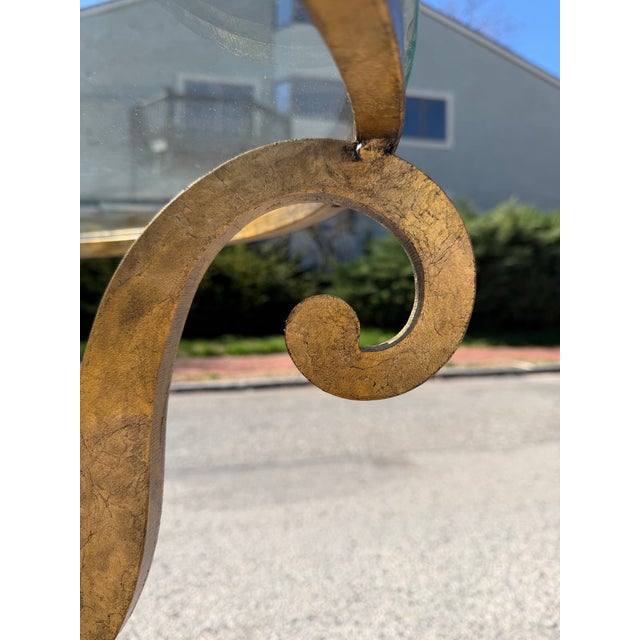 Maison Ramsay 1960s Hollywood Regency Gilt Iron Side Table For Sale - Image 4 of 7