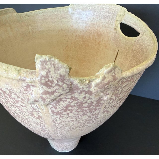 Sally Bowen Prange Signed Edge-Scape Porcelain Vessel With Pink Crystalline Glaze 10.5" For Sale - Image 13 of 14