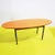 Wood Oval Coffee Table with Orange Wooden Top and Metal Base, 1970s For Sale - Image 7 of 7