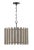 Slats of gray-washed, hand-rubbed wooden slats surround the lightly textured bronze fittings of the Inland Drum Pendant....