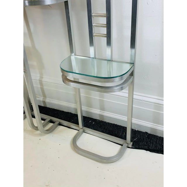 Silver 1930s Modernist Art Deco Aluminum Hall Rack For Sale - Image 8 of 11