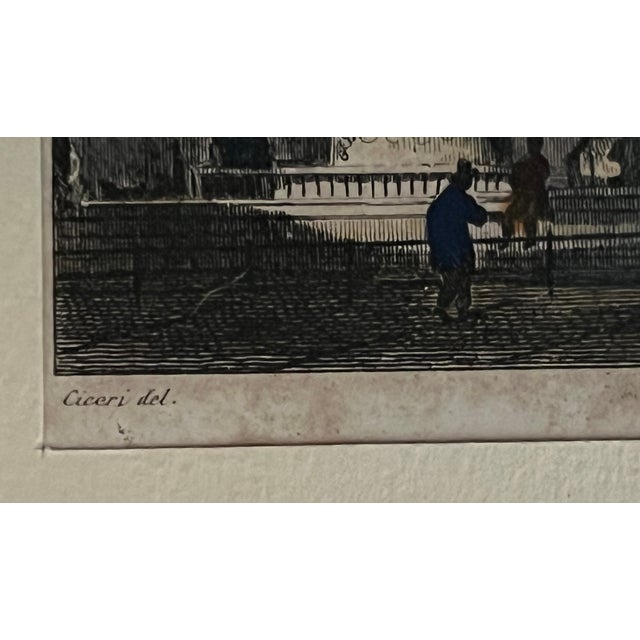This is a colored engraving of the Fontaine de Neptune (Fontana del Netunno or Fountain of Neptune) in Florence. Made...