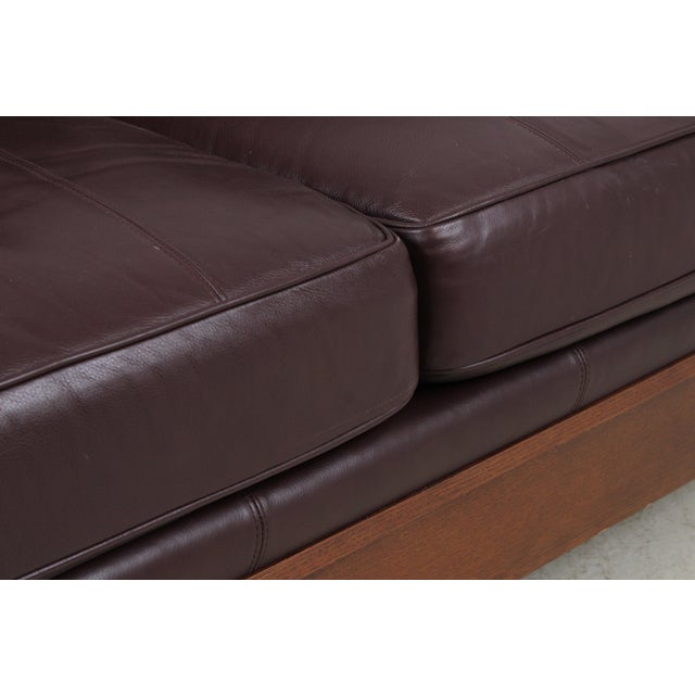 Stickley Mission Oak Burgundy Leather Sofa For Sale - Image 9 of 18
