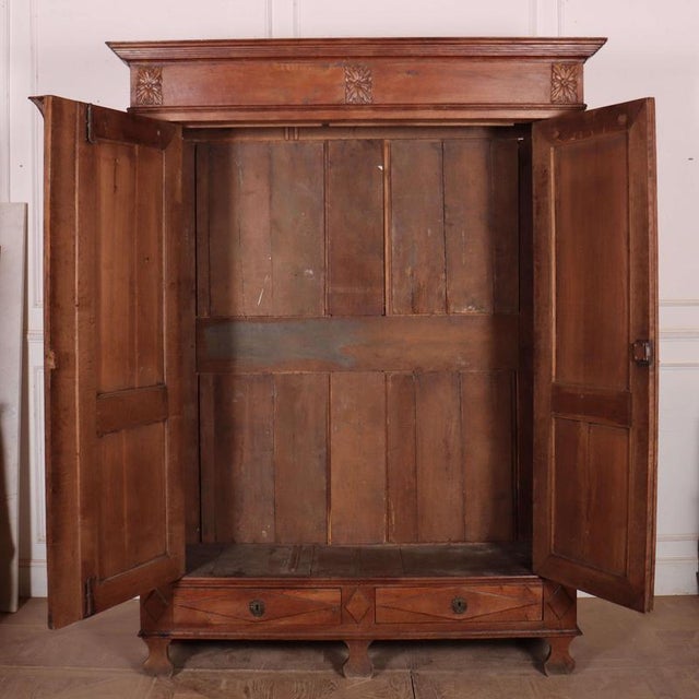 19th Century Danish Oak Wardrobe For Sale - Image 10 of 16