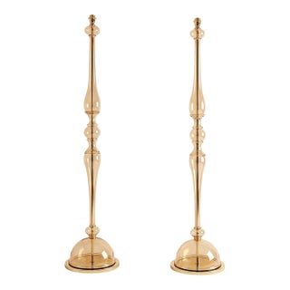1980s Murano Glass Mid Century Modern Floor Lamps - Pair For Sale