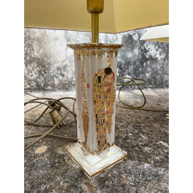 2010s Gustav Klimt Glass Table Lamps, 2010 Rare Edition For Sale - Image 5 of 12