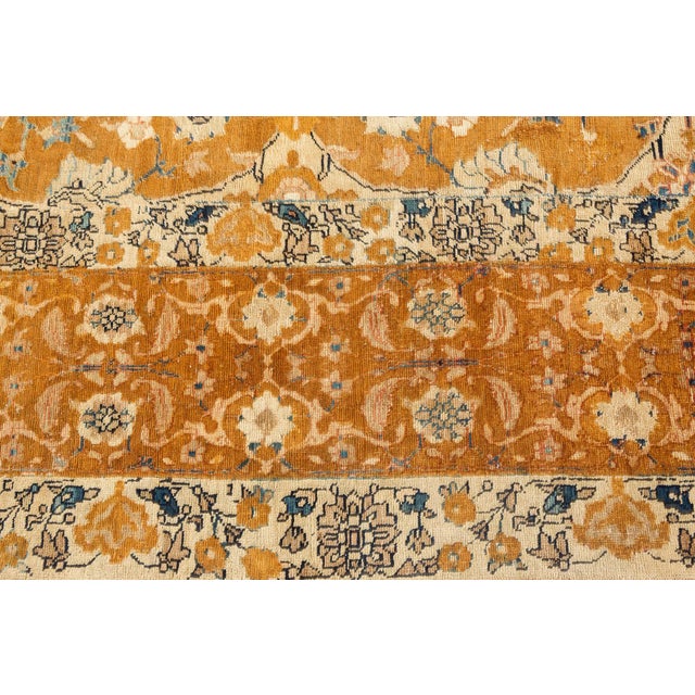Early 20th Century Authentic Antique Persian Bidjar Orange Handmade Wool Rug For Sale - Image 5 of 6