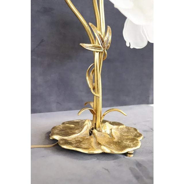 Vintage Brass and Glass Table Lamp, 1980s For Sale - Image 12 of 13