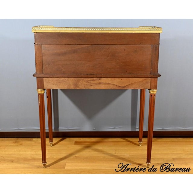 Louis XVI Style Mahogany Cylinder Desk, Late 19th Century For Sale - Image 13 of 14