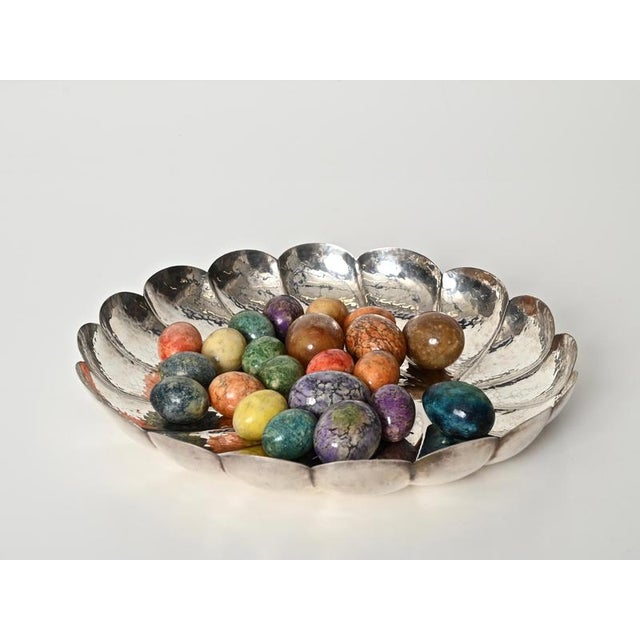 Large Handmade Hammered Silver Centerpiece Bowl attributed to Renzo Cassetti, Italy, 1970s For Sale - Image 3 of 14