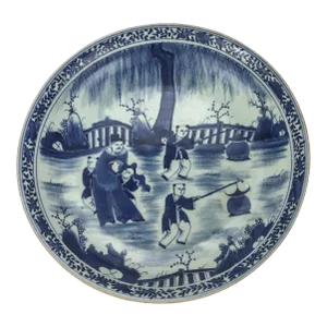 Important Large Chinese Antique Ming Cobalt Blue Underglazed Plate