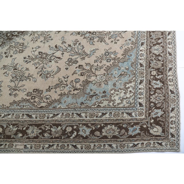 Mid 20th Century Handwoven With Intricate Floral and Geometric Motif - Ideal for Living Rooms Studies or Curated Interiors -9' 10'' X 13' For Sale - Image 10 of 13