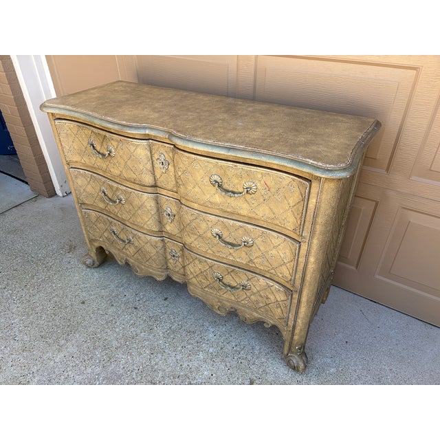 Baker Furniture Company Vintage Baker Furniture French Provincial Painted Three-Drawer Commode For Sale - Image 4 of 14