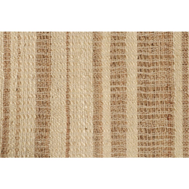 Rug & Kilim's Modern Flatweave Rug in Beige and Gold With Striped Design For Sale In New York - Image 6 of 7