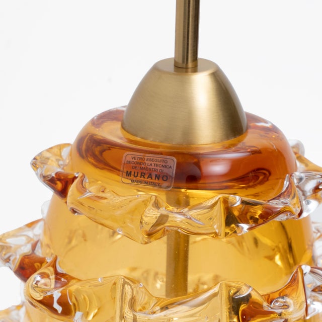 Glass Amber Rostrato Murano Glass Table Lamps, 2000, Set of 2 For Sale - Image 7 of 8