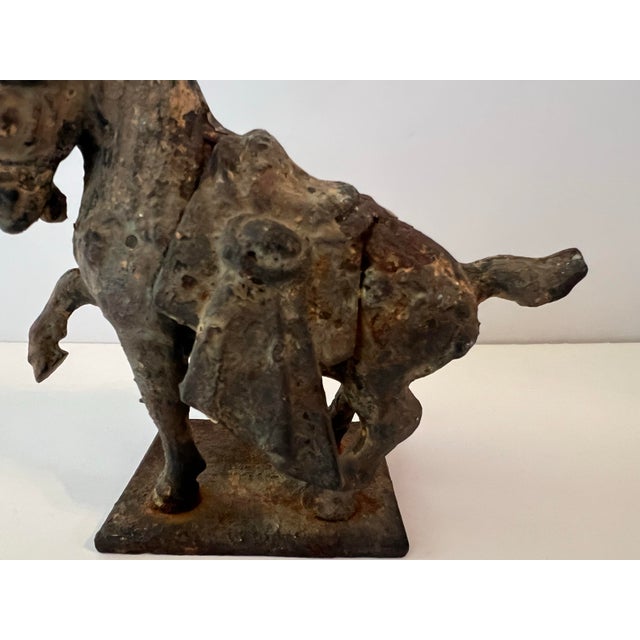 Vintage Cast Iron Chinese Tang Dynasty Horse Sculpture For Sale - Image 4 of 4