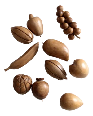 Mid-Century Monkey Pod Fruit Set