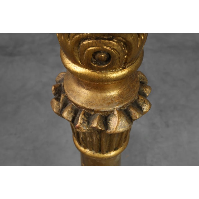 19th Century Giltwood Pedestals with Plaster Decoration, France, Set of 2 For Sale - Image 10 of 16