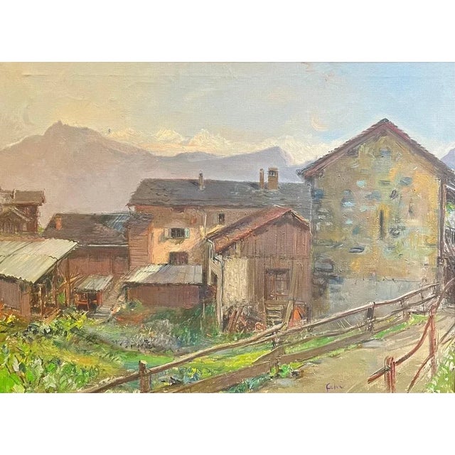 Henri Fehr, Rural Village, Oil on Canvas For Sale - Image 16 of 16
