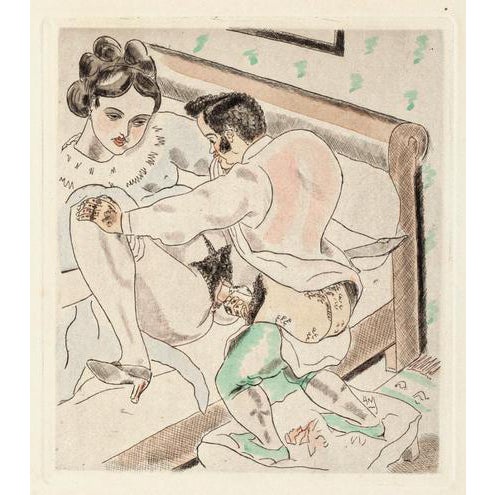 Chas Laborde, Nude Erotic, 1920s, Etching For Sale