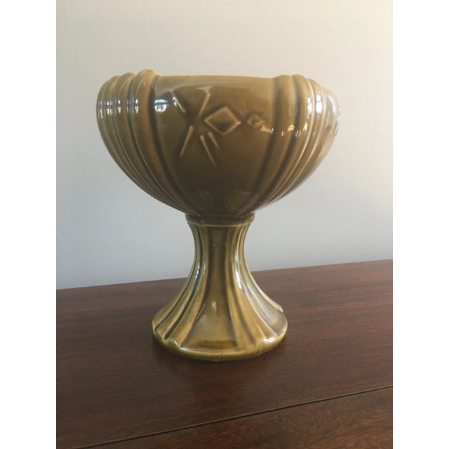 Ceramic 1970s McCoy Mid-Century Modern Pedestal Vase For Sale - Image 7 of 7