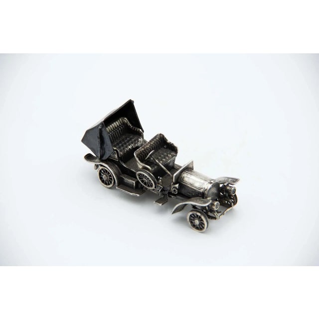 Antique Convertible Car Miniature in Nickel Silver For Sale - Image 4 of 4