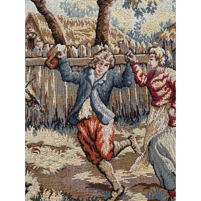 French Jacquard Tapestry with the Flemish Festival Motif in the style of Aubusson, 1970s For Sale - Image 6 of 18