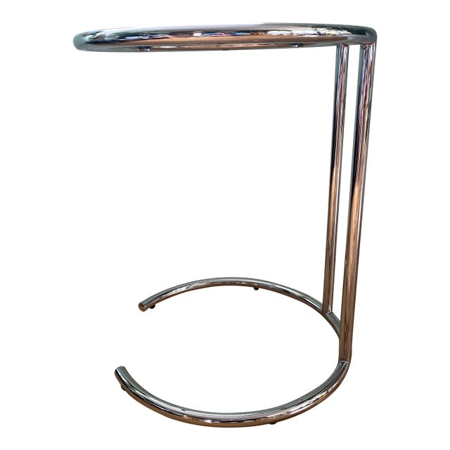 Vintage Italian Chrome & Glass Side Table, Space Age, Circa 1970s For Sale