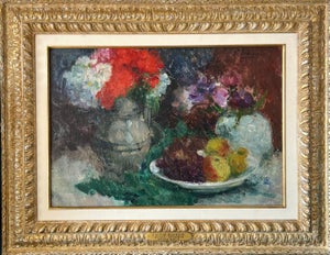 Victor Simonin, Belgian Post Impressionist Oil Painting of Flowers Victor Simonin Fauvist Master