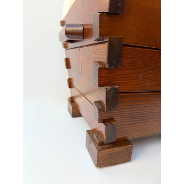 Brown Mid-Century Modern Pair of Handle Stools Wood, Italy, 1970s For Sale - Image 8 of 14