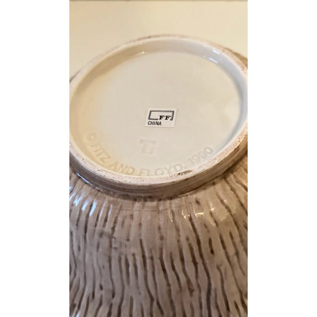 American Vintage Fitz and Floyd Raspberry Woodland Pattern Serving Bowl For Sale - Image 3 of 10