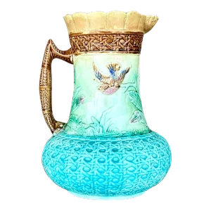 Vintage Regency Majolica Birds Vase Pitcher