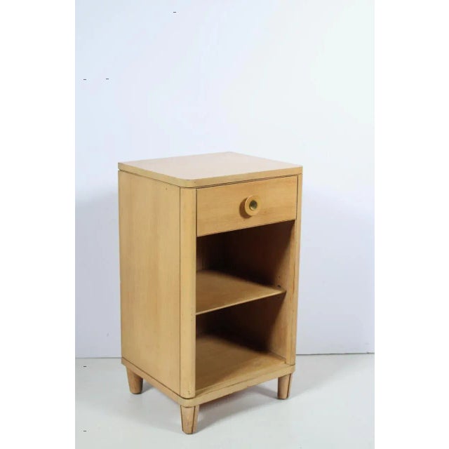 Mid-Century Modern 1950s Raymond Loewy for Mengel Bleached Mahogany Nightstand with Drawer & Shelf For Sale - Image 3 of 12