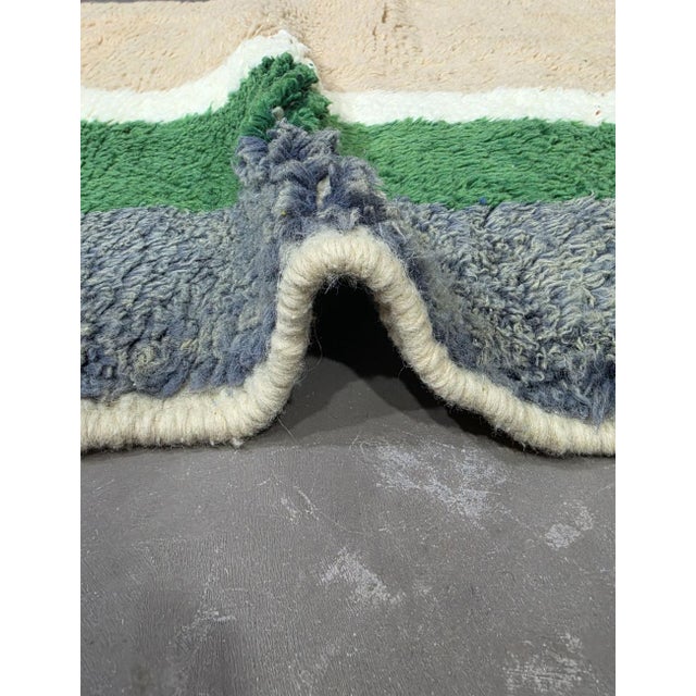 Mid-Century Modern Color Block Berber Wool Runner Rug - 14.8 X 4 Ft For Sale - Image 3 of 6