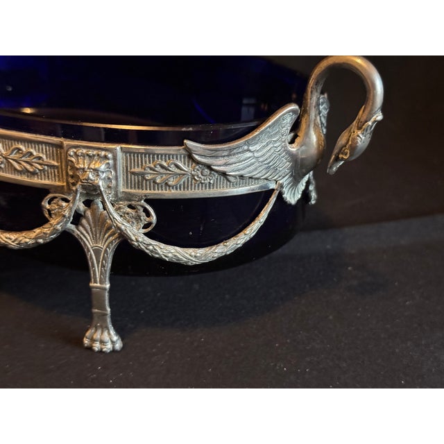 19thC European Louis XVI Silver Blue Jardiniere Bowl For Sale - Image 13 of 18