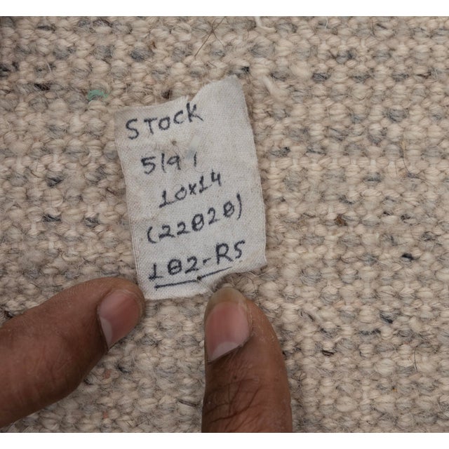 10' x 14' Savannah Hand Knotted Modern Cream Grey Wool & Silk Rug For Sale - Image 15 of 18