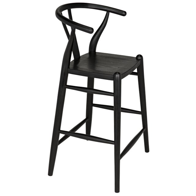 Mid-Century Modern NOIR Zola Counter Stool, Charcoal Black For Sale - Image 3 of 9