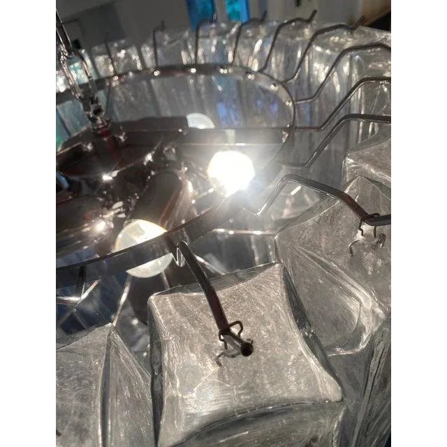 White Clear Square Tubes Murano Glass Chandelier by Simoeng For Sale - Image 8 of 13