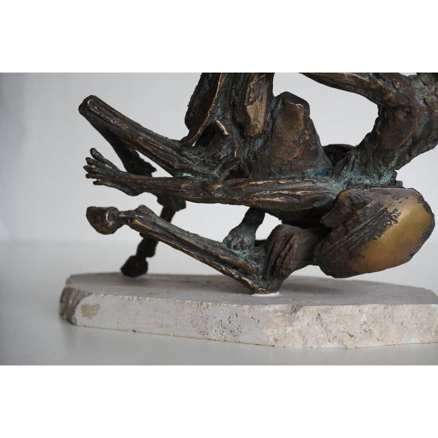 Fernando Mario Paonessa, Horse Sculpture, 1980s, Bronze and Travertine For Sale - Image 12 of 13