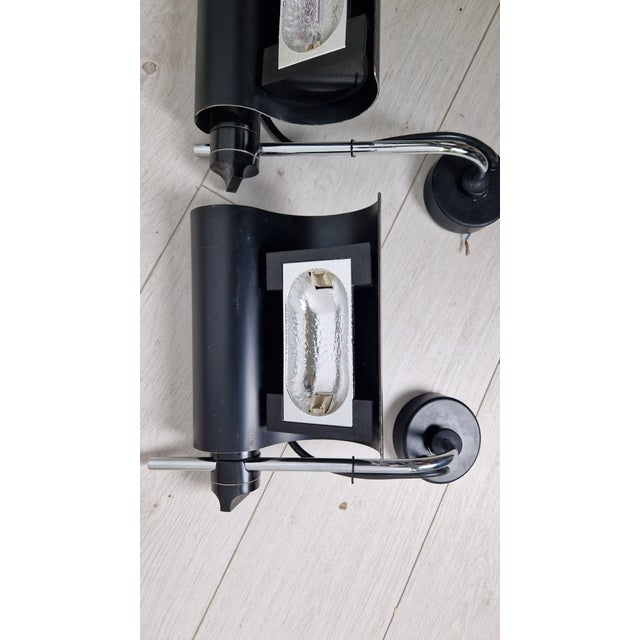 Vico Magistretti Black Model Dim333 Wall Lamps by Vico Magistretti for Oluce, 1960s, Set of 2 For Sale - Image 4 of 18