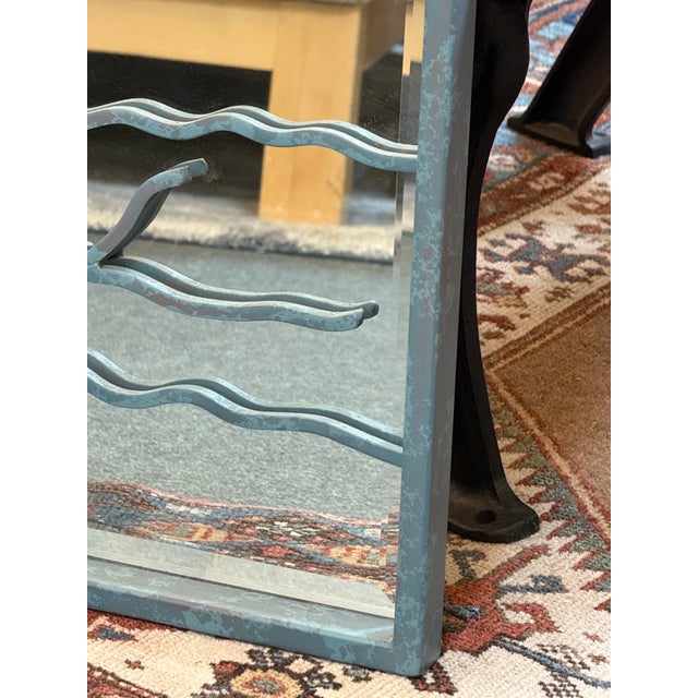 Black Postmodern Patinated Abstract Wave Wall Mirror For Sale - Image 8 of 11