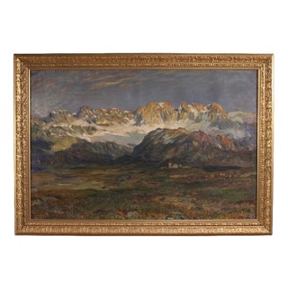 Italian School, Mountain Landscape, 1880, Oil on Canvas For Sale