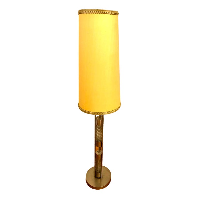 Vintage Floor Lamp in Chrome and Textured Glass by Richard Essig, 1970s For Sale