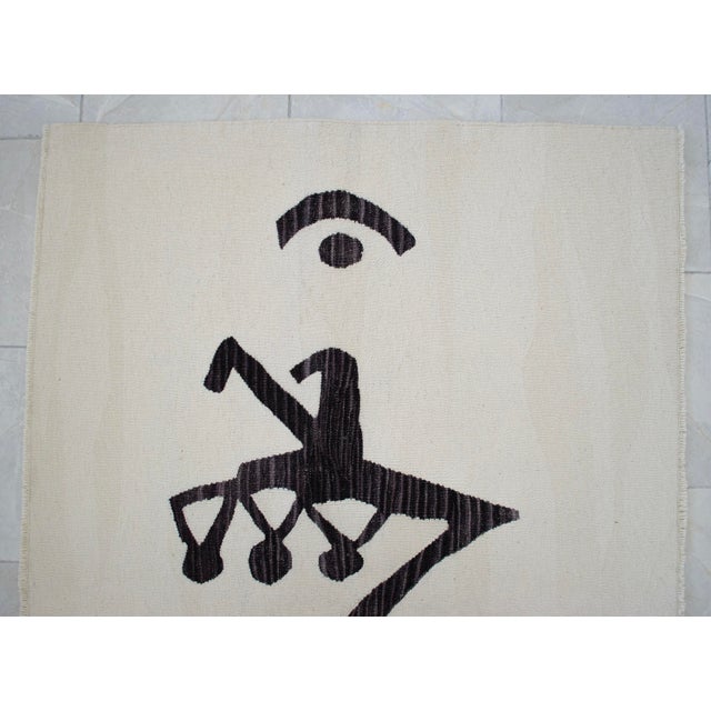 Paul Klee Unfall Inspired Hand Woven Area Rug New 4′ × 5′10″ For Sale - Image 10 of 13