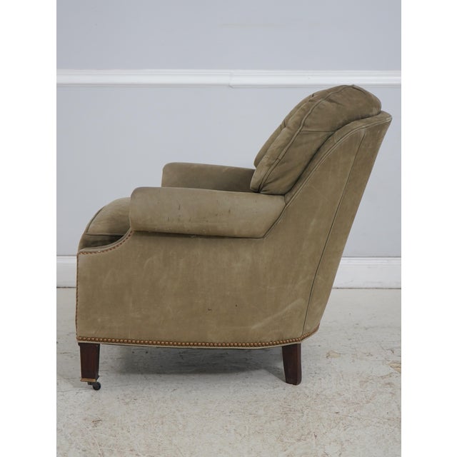 Traditional Pair Hancock & Moore Suede Lounge Chairs For Sale - Image 3 of 18