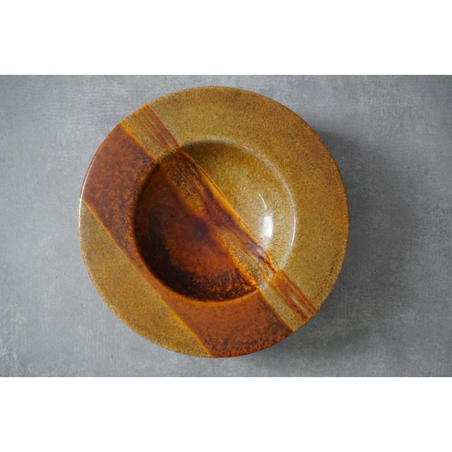 Goldenrod Mid-Century Italian Ceramic Bowl by Giancarlo Piani, Faenza, 1970s For Sale - Image 8 of 9