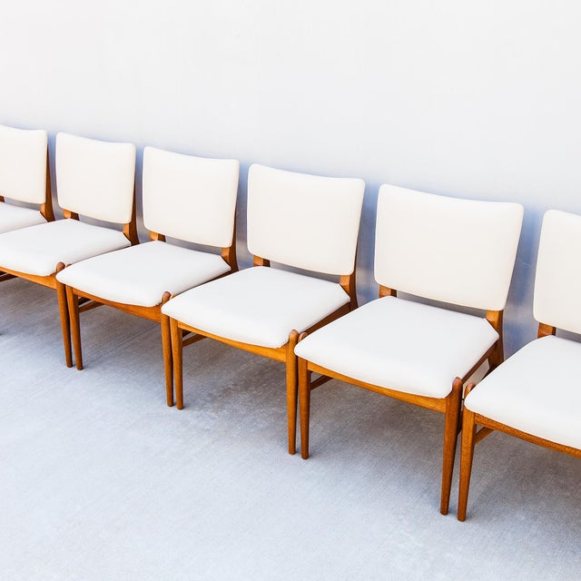 Restored 1950s Brown Saltman Solid Mahogany Dining Chairs in Edelman Leather For Sale - Image 15 of 18