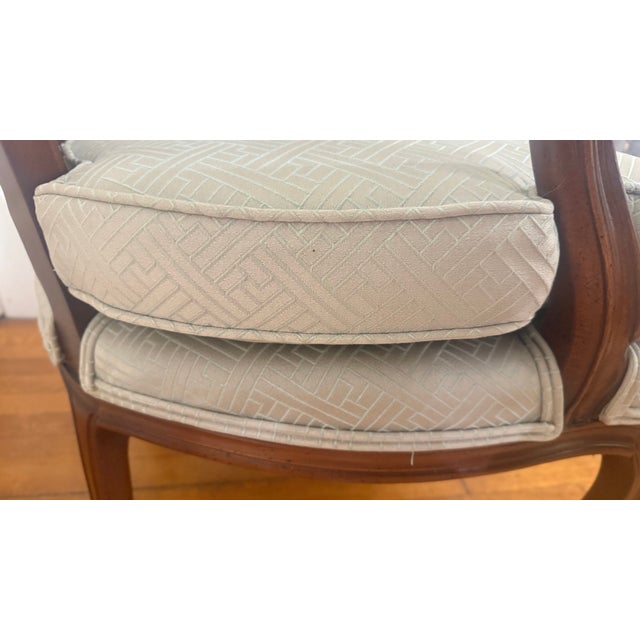 1990s Louis XV Style Carved Walnut Bergère Armchair With Cane Back, Boston Design Center For Sale - Image 11 of 17