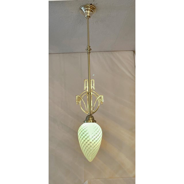 Art Nouveau Lamp in Brass and Glass, 1890s For Sale - Image 6 of 6