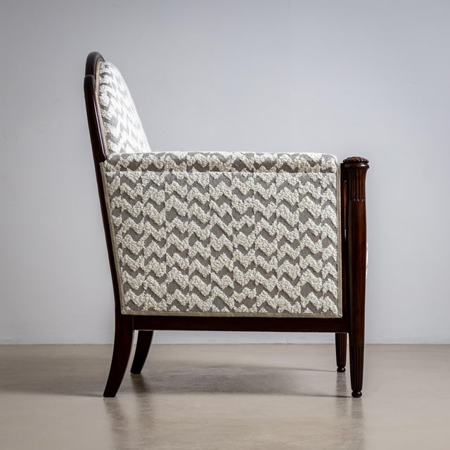 Textile Early-20th Century Pair of Art Deco Armchairs, France For Sale - Image 7 of 12